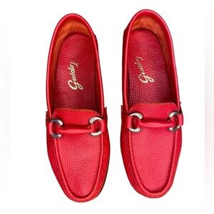 Womens Guido 1952 Red Leather Loafers Size 6